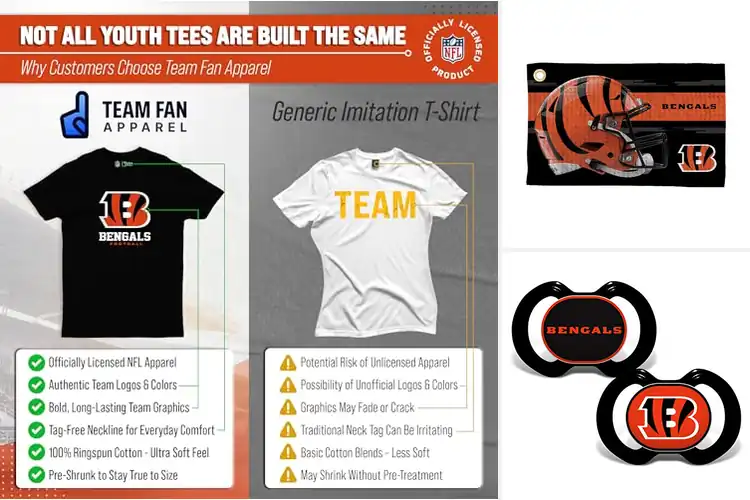 Detailed view of Best Officially Licensed Bengals Gear